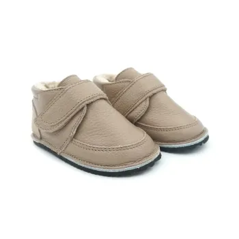 Macco ghete imblanite copii crem bej piele naturală lână barefoot primii pași