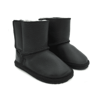 Macco cizme imblanite copii negru piele naturala lana barefoot primii pasi