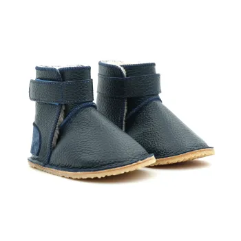 Cizme imblanite bebe barefoot - Macco, Albastru Inchis