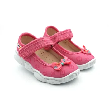 Weestep Pantofi fete vara sandale cu bareta copii bebe toddler material textil lavabil culoare roz