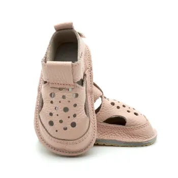 macco sandale barefoot copii primii pasi fete bebelusi piele naturala roz