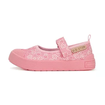 D.D.Step - Pantofi primii pasi decupati, fete, material textil, talpa flexibila, Roz