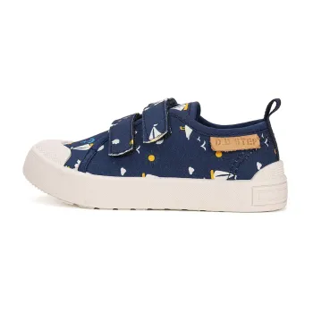 D.D.Step - Pantofi primii pasi baieti, material textil, talpa flexibila, Albastru inchis