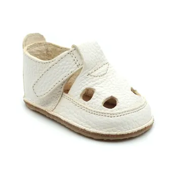 Sandale copii primii pasi, barefoot, piele naturala - Alb