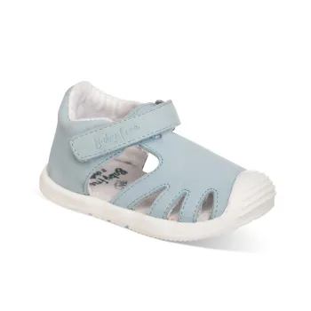 Sandalute baieti barefoot piele naturala talpa flexibila, bleu albastru Chetto