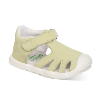 Sandalute copii barefoot fete si baieti piele naturala talpa flexibila, lime Chetto