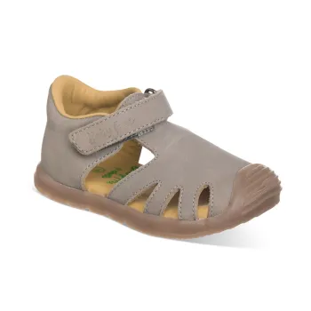 Sandalute copii, barefoot, piele naturala - Chetto, Gri