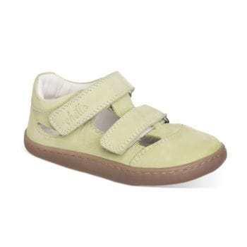 Sandale barefoot copii baieti fete piele naturala talpa flexibila lime Chetto