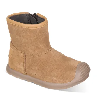 Cizme copii, barefoot, captusite, piele naturala, Chetto, maro