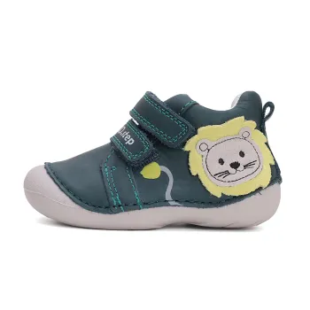 Pantofi primii pasi, piele naturala, baieti, leu, DD Step