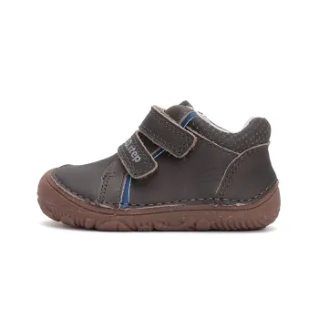 Pantofi barefoot, primii pasi, piele naturala, maro inchis, DD Step