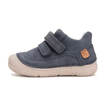 Pantofi primii pasi barefoot, piele naturala, gri, DD Step