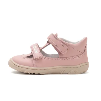 Sandale bebelusi copii, baieti si fete, primii pasi, barefoot, piele naturala, roz, DD Step