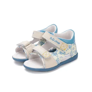 Sandale bebelusi, primii pasi, baieti, piele naturala, talpa flexibila, alb albastru, xbox, playstation, DD Step