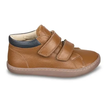 Chetto pantofi primii pasi barefoot, copii baieti fete, piele naturala, talpa flexibila, inchidere scai, maro