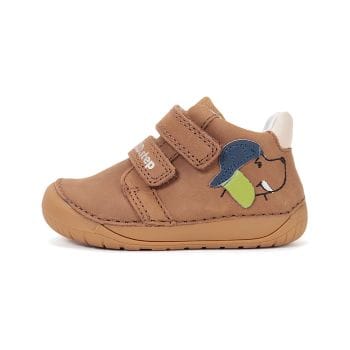 Pantofi DD Step baieti, barefoot, primii pasi, talpa flexibila, piele naturala, Maro Catel