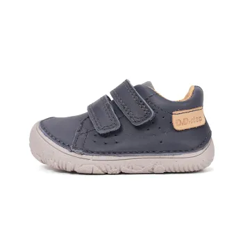 Pantofi barefoot, baieti, piele naturala, albastru roial, DD Step