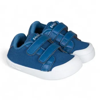 Tenisi primii pasi, barefoot, canvas, talpa ultraflexibila, Chetto, albastru