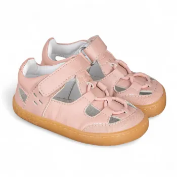 Sandale primii pasi, barefoot, piele naturala, talpa flexibila, Chetto, roz pudrat