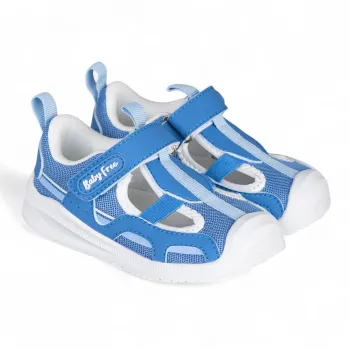 Sandale primii pasi barefoot, ultra flexibile, mesh, albastru, Chetto