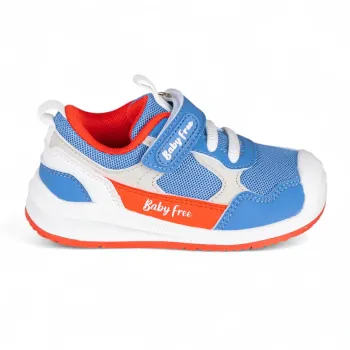 Pantofi primii pasi barefoot, tip sport, ultra-flexibili, lavabili, Chetto albastru