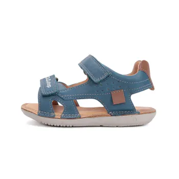 Sandale copii, piele naturala, inchidere velcro, albastru, DD Step